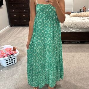Green Patterned Women's Dress